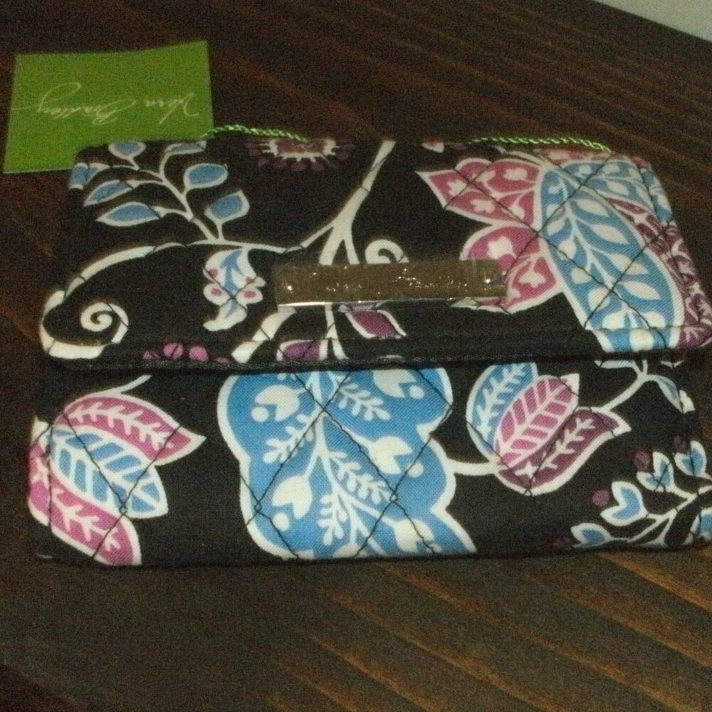 NWT Vera Bradley trifold Wallet Alpine Floral Card Slot ID Billfold Coin Purse